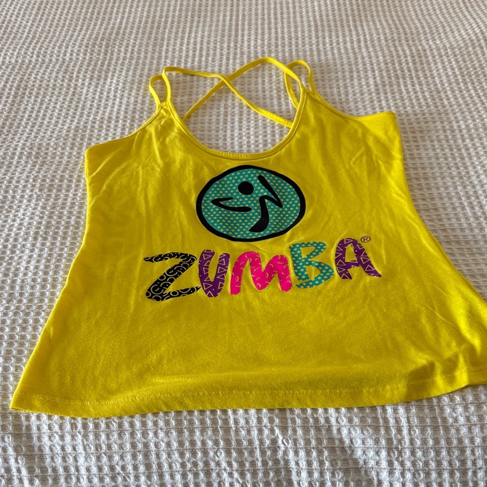 Zumba Yellow Tank Top. Size “Lovely” (L)